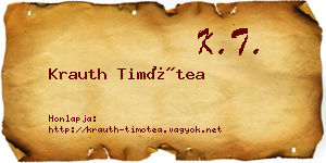 Krauth Timótea névjegykártya